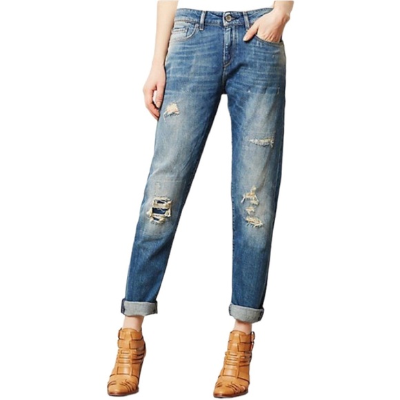 Levi’s Made & Crafted Marker Tapered Boyfriend Distressed Faded Jeans Size 27 - Picture 1 of 8